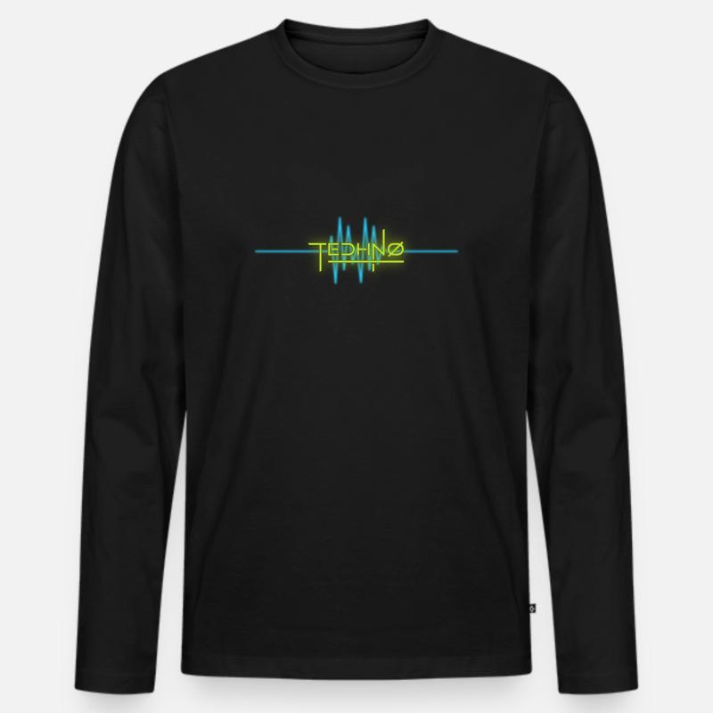 Techno - Musik - Männer Premium Bio Langarmshirt - Schwarz