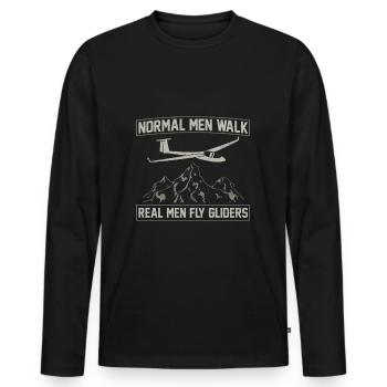Gliding - Men's Premium Organic Long Sleeve Shirt - black - Front - Nico (187cm)