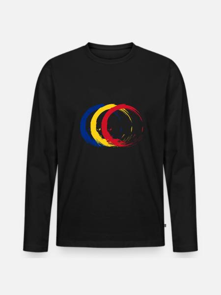 Flag of Romania - Men's Premium Organic Long Sleeve Shirt - black
