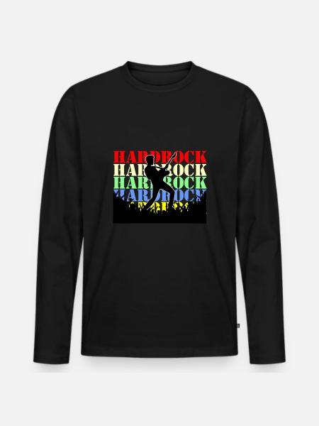 Hardrock Rock - Männer Premium Bio Langarmshirt - Schwarz