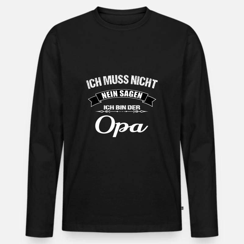 Opa - Männer Premium Bio Langarmshirt - Schwarz