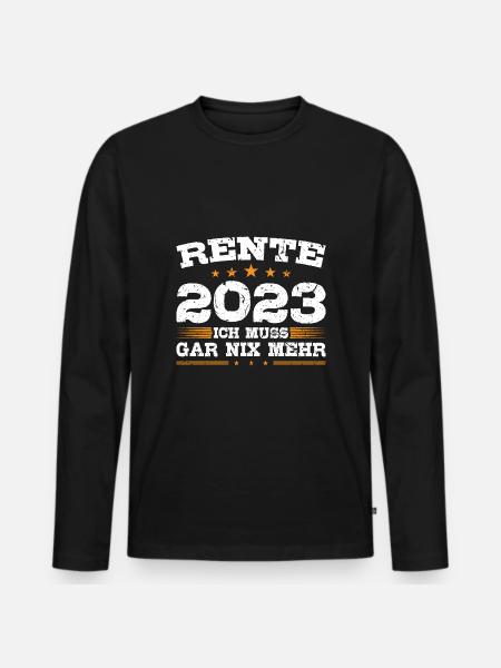 Rente 2023 - Männer Premium Bio Langarmshirt - Schwarz