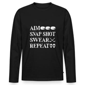 Winger Eishockeyspieler - Männer Premium Bio Langarmshirt - Schwarz - Vorne - Nico (187cm)