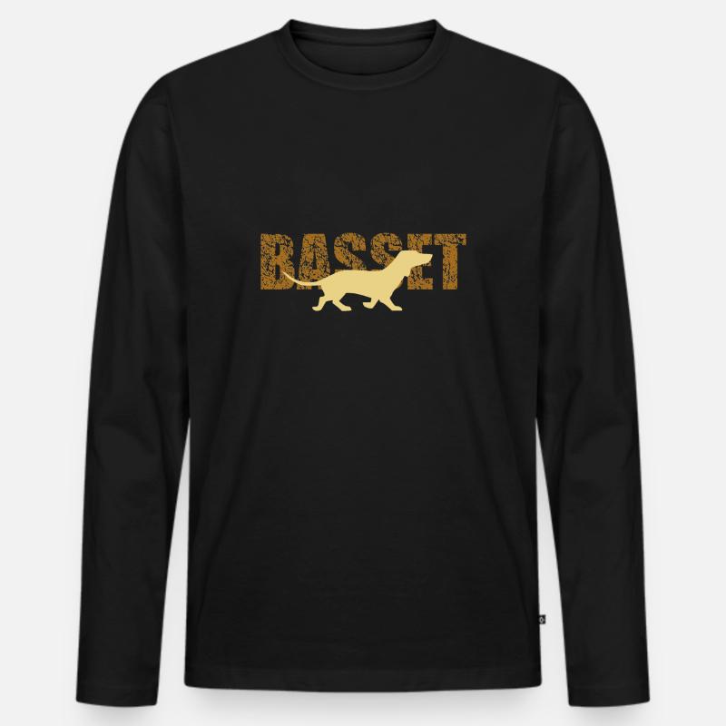 basset - Männer Premium Bio Langarmshirt - Schwarz