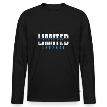 Limited Tailor Legend. - Men's Premium Organic Long Sleeve Shirt - black - Front - Nico (187cm)