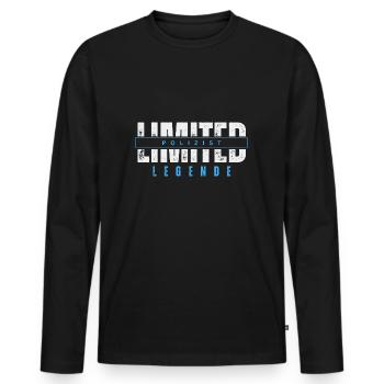 Légende limitée du policier. - T-shirt manches longues Premium bio Homme - noir - Devant - Nico (187cm)