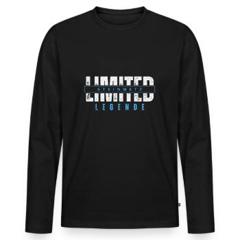 Limited stonemason legend. - Men's Premium Organic Long Sleeve Shirt - black - Front - Nico (187cm)