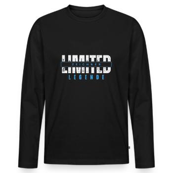 Légende limitée du dessinateur. - T-shirt manches longues Premium bio Homme - noir - Devant - Nico (187cm)