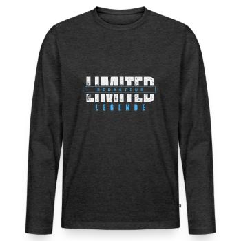 Limited Editor Legend. - Men's Premium Organic Long Sleeve Shirt - heather anthracite - Front - Nico (187cm)