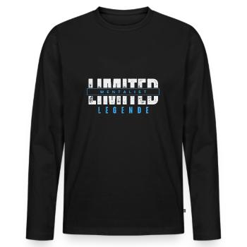 Limited Mentalist Legend. - Men's Premium Organic Long Sleeve Shirt - black - Front - Nico (187cm)