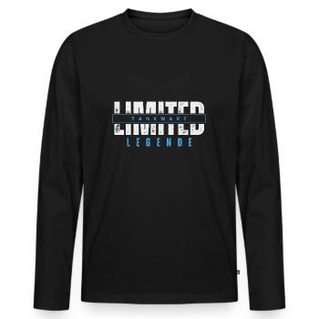 Limited Tankwart Legende. - Männer Premium Bio Langarmshirt - Schwarz - Vorne - Nico (187cm)