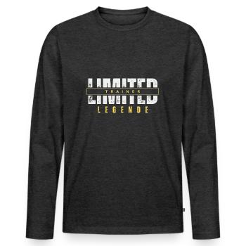 Légende de Dresseur limitée. - T-shirt manches longues Premium bio Homme - anthracite chiné - Devant - Nico (187cm)