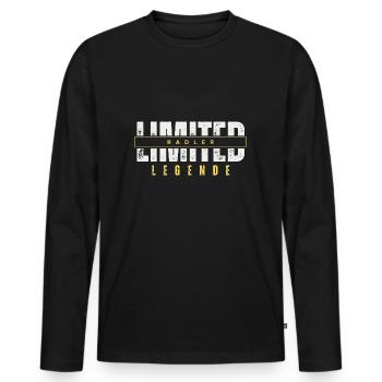 Limited Radler Legende. - Männer Premium Bio Langarmshirt - Schwarz - Vorne - Nico (187cm)