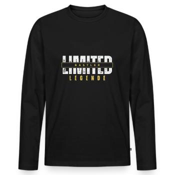 Limited Hobbyist Legend. - Men's Premium Organic Long Sleeve Shirt - black - Front - Nico (187cm)