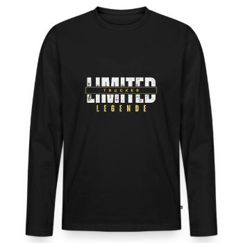 Limited Limited Legend. Legend. - Men's Premium Organic Long Sleeve Shirt - black - Front - Nico (187cm)