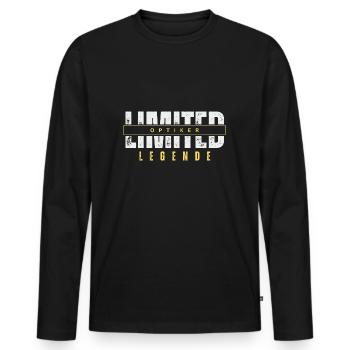 Légende de l’opticien limité. - T-shirt manches longues Premium bio Homme - noir - Devant - Nico (187cm)
