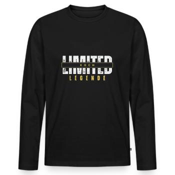 Limited Koch Legende. - Männer Premium Bio Langarmshirt - Schwarz - Vorne - Nico (187cm)