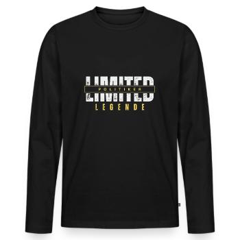 Légende politicienne limitée. - T-shirt manches longues Premium bio Homme - noir - Devant - Nico (187cm)