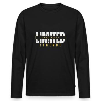 Limited Tankwart Legende. - Männer Premium Bio Langarmshirt - Schwarz - Vorne - Nico (187cm)