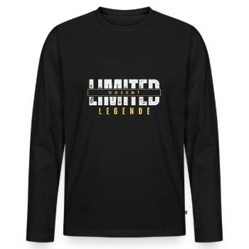 Limited Lecturer Legend. - Men's Premium Organic Long Sleeve Shirt - black - Front - Nico (187cm)