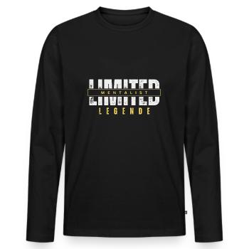 Limited Mentalist Legend. - Men's Premium Organic Long Sleeve Shirt - black - Front - Nico (187cm)