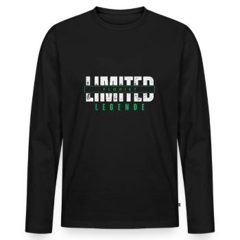 Limited Florist Legende. - Männer Premium Bio Langarmshirt - Schwarz - Vorne - Nico (187cm)
