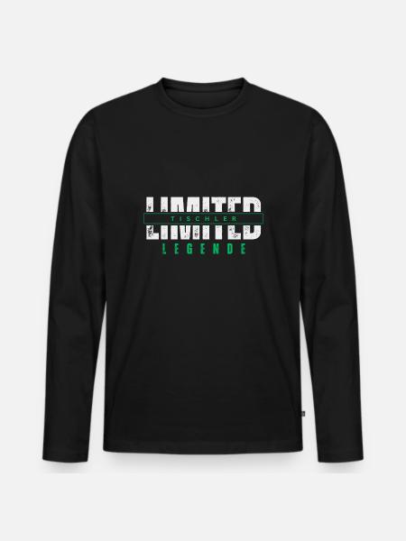 Limited Tischler Legende. - Männer Premium Bio Langarmshirt - Schwarz