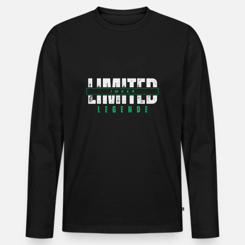 Limited Imker Legende. - Männer Premium Bio Langarmshirt - Schwarz