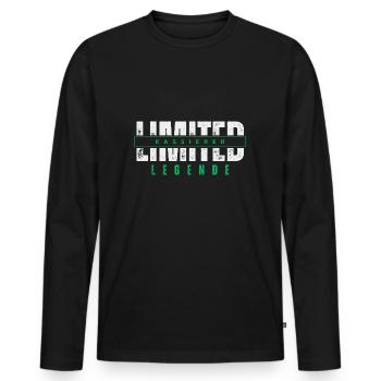 Légende de la caissière limitée. - T-shirt manches longues Premium bio Homme - noir - Devant - Nico (187cm)