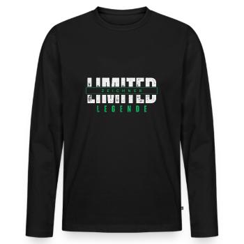 Légende de dessinateur limitée. - T-shirt manches longues Premium bio Homme - noir - Devant - Nico (187cm)