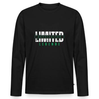 Limited Schulleiter Legende. - Männer Premium Bio Langarmshirt - Schwarz - Vorne - Nico (187cm)