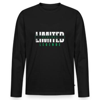 Légende écologiste limitée. - T-shirt manches longues Premium bio Homme - noir - Devant - Nico (187cm)