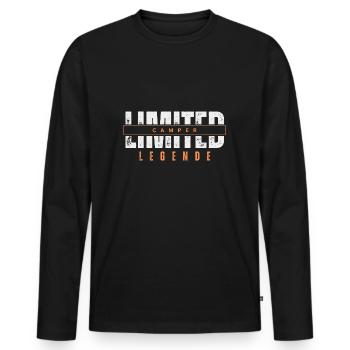 Légende du camping-car limitée. - T-shirt manches longues Premium bio Homme - noir - Devant - Nico (187cm)