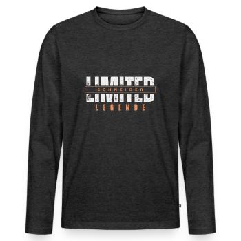 Légende de tailleur limitée. - T-shirt manches longues Premium bio Homme - anthracite chiné - Devant - Nico (187cm)
