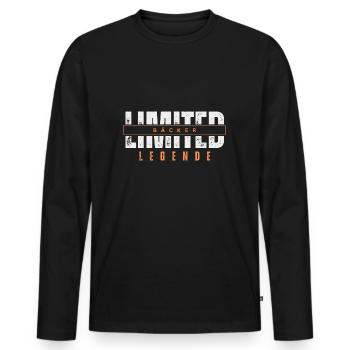 Limited Baker Legend. - Men's Premium Organic Long Sleeve Shirt - black - Front - Nico (187cm)