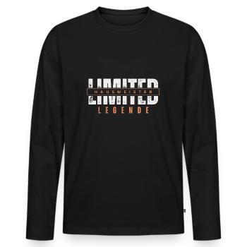 Légende de concierge limitée. - T-shirt manches longues Premium bio Homme - noir - Devant - Nico (187cm)