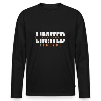 Légende limitée du chef pâtissier. - T-shirt manches longues Premium bio Homme - noir - Devant - Nico (187cm)