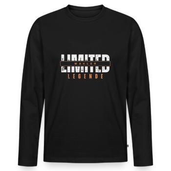 Légende du courtier limité. - T-shirt manches longues Premium bio Homme - noir - Devant - Nico (187cm)