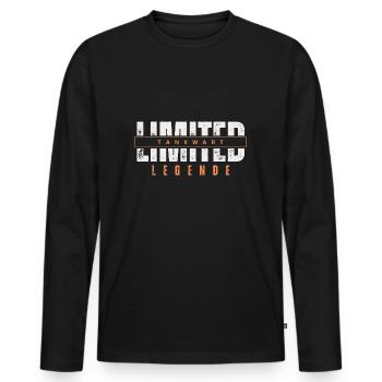 Limited Tankwart Legende. - Männer Premium Bio Langarmshirt - Schwarz - Vorne - Nico (187cm)