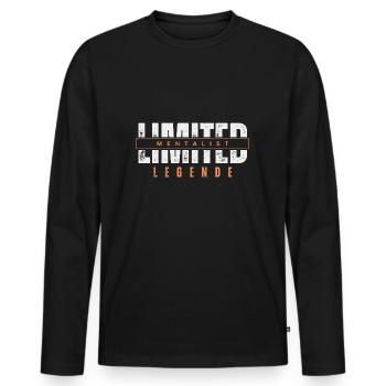 Limited Mentalist Legend. - Men's Premium Organic Long Sleeve Shirt - black - Front - Nico (187cm)