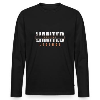 Limited Lecturer Legend. - Men's Premium Organic Long Sleeve Shirt - black - Front - Nico (187cm)
