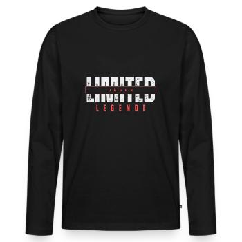 Limited Hunter Legend. - Men's Premium Organic Long Sleeve Shirt - black - Front - Nico (187cm)