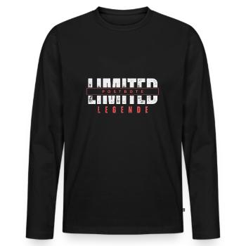 Limited Postbote Legende. - Männer Premium Bio Langarmshirt - Schwarz - Vorne - Nico (187cm)