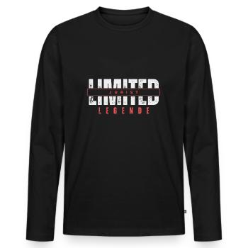 Légende juriste limitée. - T-shirt manches longues Premium bio Homme - noir - Devant - Nico (187cm)