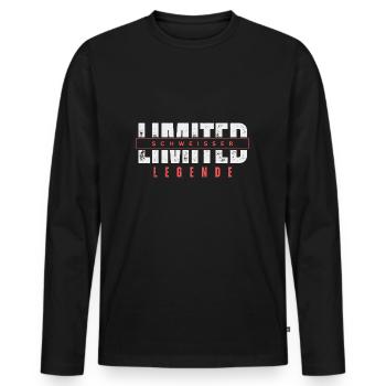 Limited Welder Legend. - Men's Premium Organic Long Sleeve Shirt - black - Front - Nico (187cm)