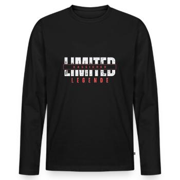 Limited Kassierer Legende. - Männer Premium Bio Langarmshirt - Schwarz - Vorne - Nico (187cm)