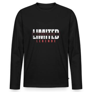 Limited Bouncer Legend. - Men's Premium Organic Long Sleeve Shirt - black - Front - Nico (187cm)