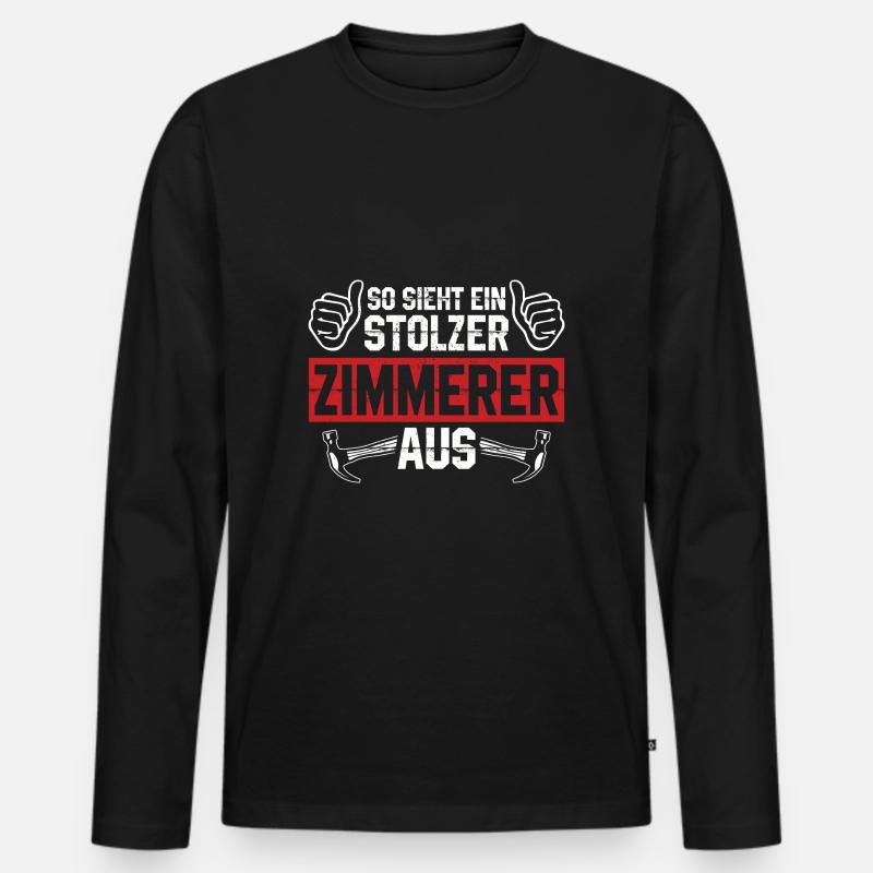 Zimmerei - Männer Premium Bio Langarmshirt - Schwarz