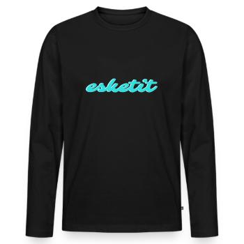 esketit - Männer Premium Bio Langarmshirt - Schwarz - Vorne - Nico (187cm)