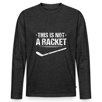 Hockeyschläger für Eishockey-Fan - Männer Premium Bio Langarmshirt - Anthrazit meliert - Vorne - Nico (187cm)